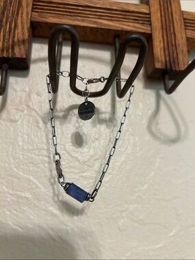 Sterling silver, oxidized, raw kyanite bracelet, 8.5 inches adjustable by links